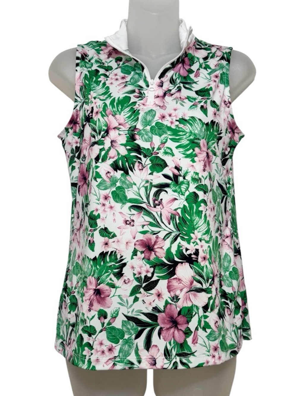 NWT Tommy Bahama Golf Sleeveless Quarter Zip Athleisure Top